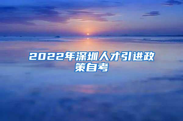 2022年深圳人才引進(jìn)政策自考