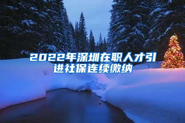 2022年深圳在職人才引進(jìn)社保連續(xù)繳納