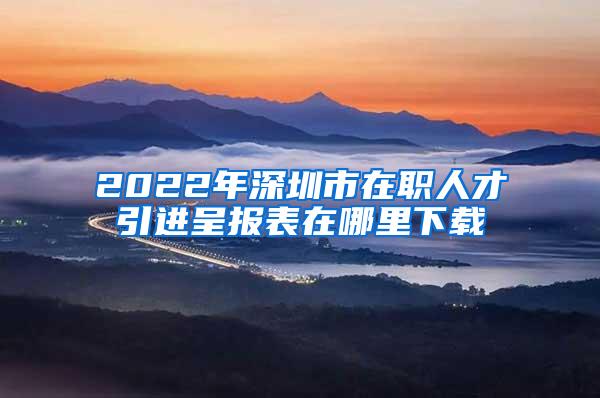 2022年深圳市在職人才引進(jìn)呈報(bào)表在哪里下載