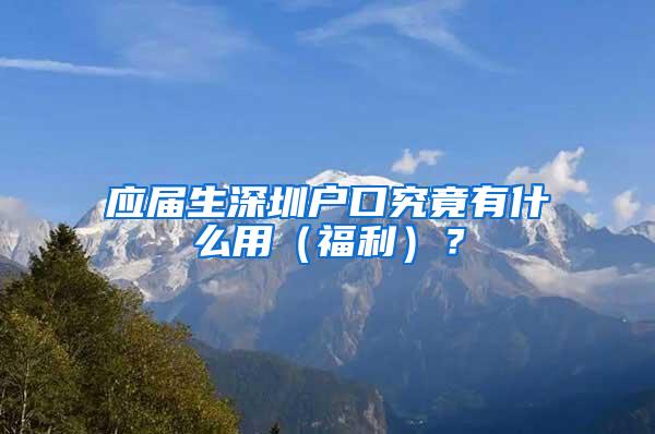 應(yīng)屆生深圳戶口究竟有什么用（福利）？