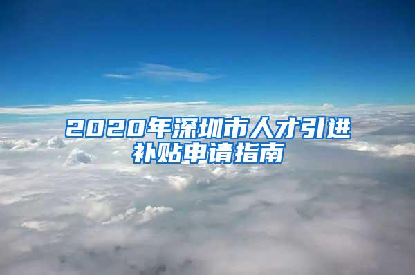 2020年深圳市人才引進(jìn)補(bǔ)貼申請(qǐng)指南