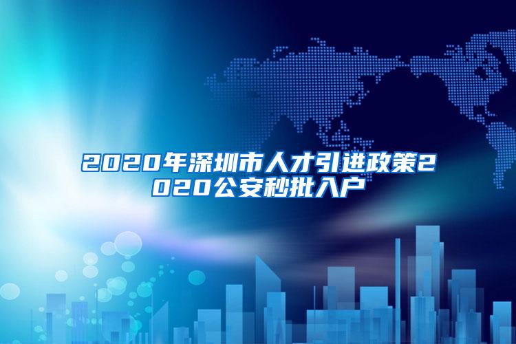 2020年深圳市人才引進(jìn)政策2020公安秒批入戶