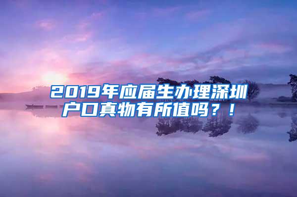 2019年應(yīng)屆生辦理深圳戶口真物有所值嗎？!