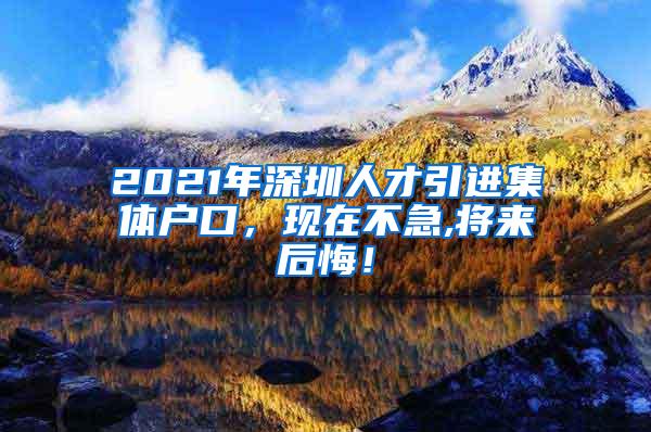 2021年深圳人才引進(jìn)集體戶口，現(xiàn)在不急,將來(lái)后悔！