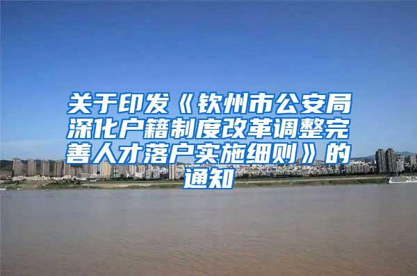 關(guān)于印發(fā)《欽州市公安局深化戶籍制度改革調(diào)整完善人才落戶實施細則》的通知