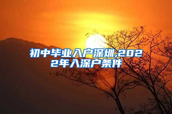 初中畢業(yè)入戶深圳,2022年入深戶條件