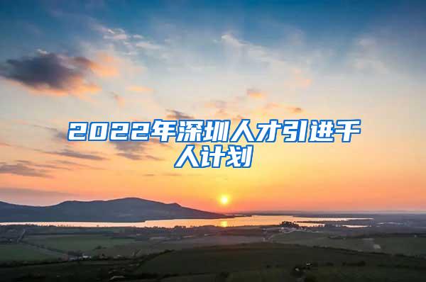 2022年深圳人才引進(jìn)千人計(jì)劃