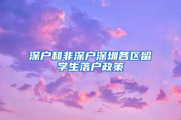 深戶和非深戶深圳各區(qū)留學(xué)生落戶政策