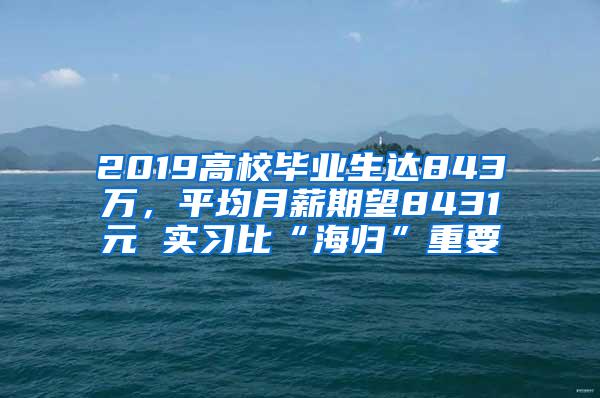 2019高校畢業(yè)生達843萬，平均月薪期望8431元 實習比“海歸”重要