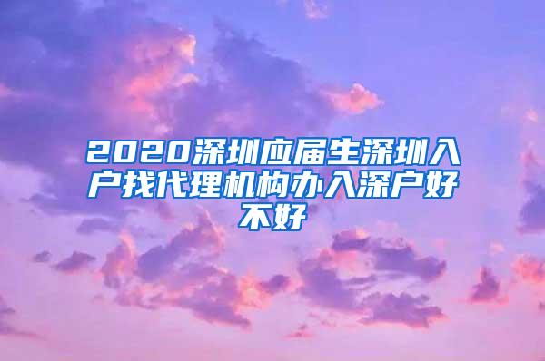 2020深圳應(yīng)屆生深圳入戶找代理機構(gòu)辦入深戶好不好