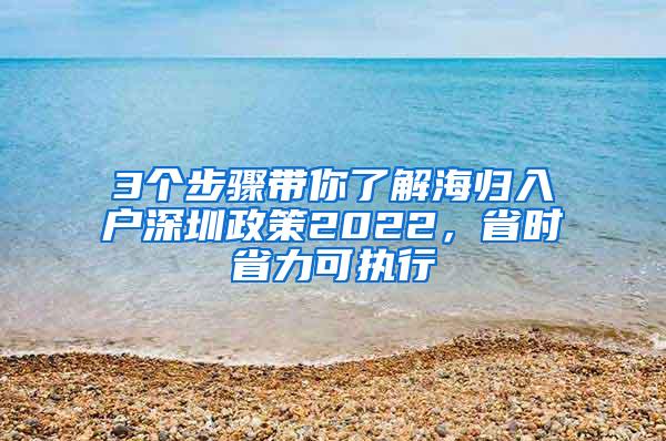 3個步驟帶你了解海歸入戶深圳政策2022，省時省力可執(zhí)行