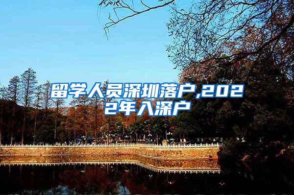 留學(xué)人員深圳落戶,2022年入深戶