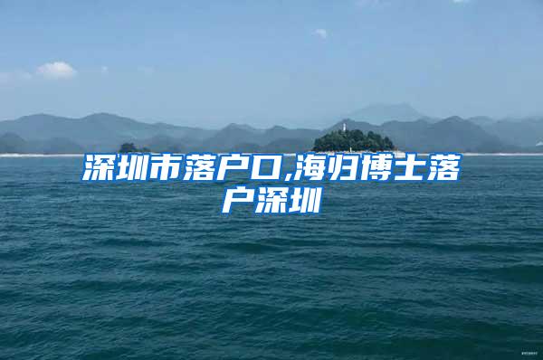 深圳市落戶口,海歸博士落戶深圳