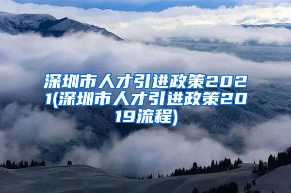 深圳市人才引進政策2021(深圳市人才引進政策2019流程)