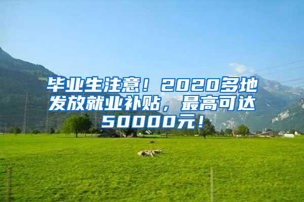 畢業(yè)生注意！2020多地發(fā)放就業(yè)補貼，最高可達50000元！