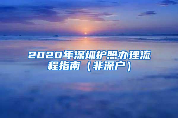 2020年深圳護(hù)照辦理流程指南（非深戶）