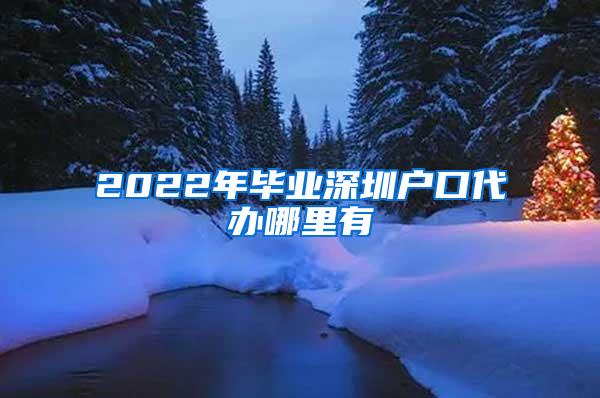 2022年畢業(yè)深圳戶口代辦哪里有