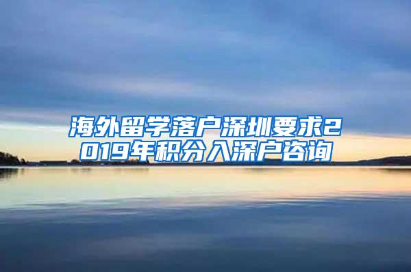 海外留學(xué)落戶深圳要求2019年積分入深戶咨詢