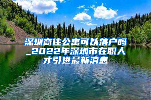 深圳商住公寓可以落戶嗎_2022年深圳市在職人才引進(jìn)最新消息