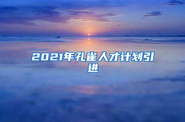 2021年孔雀人才計(jì)劃引進(jìn)