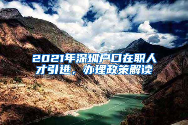 2021年深圳戶口在職人才引進(jìn)，辦理政策解讀