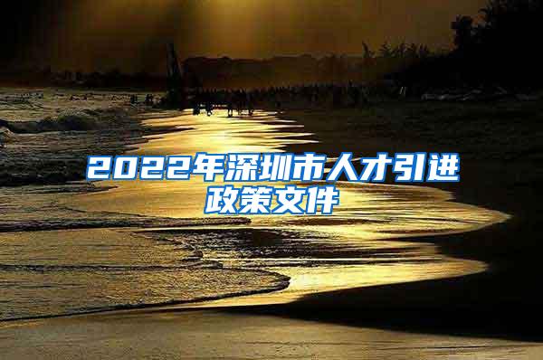 2022年深圳市人才引進(jìn)政策文件