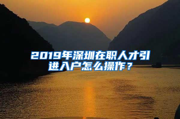 2019年深圳在職人才引進入戶怎么操作？