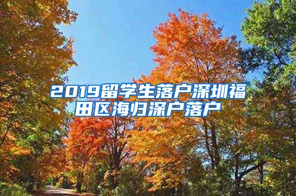 2019留學生落戶深圳福田區(qū)海歸深戶落戶