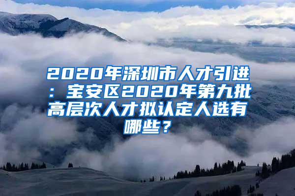 2020年深圳市人才引進：寶安區(qū)2020年第九批高層次人才擬認定人選有哪些？