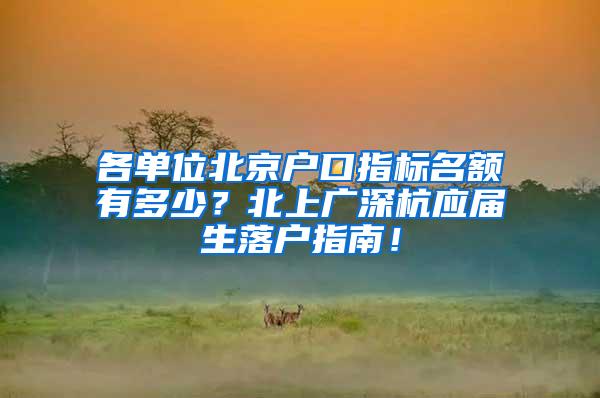 各單位北京戶口指標(biāo)名額有多少？北上廣深杭應(yīng)屆生落戶指南！