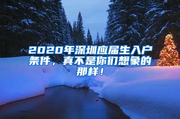 2020年深圳應(yīng)屆生入戶(hù)條件，真不是你們想象的那樣！