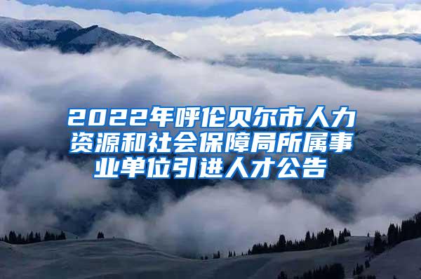 2022年呼倫貝爾市人力資源和社會保障局所屬事業(yè)單位引進(jìn)人才公告