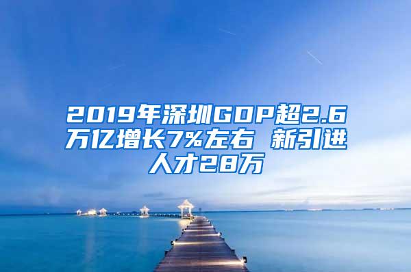 2019年深圳GDP超2.6萬(wàn)億增長(zhǎng)7%左右 新引進(jìn)人才28萬(wàn)