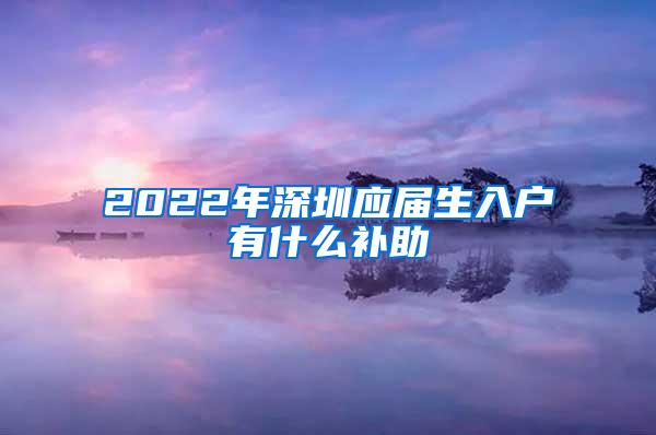 2022年深圳應屆生入戶有什么補助