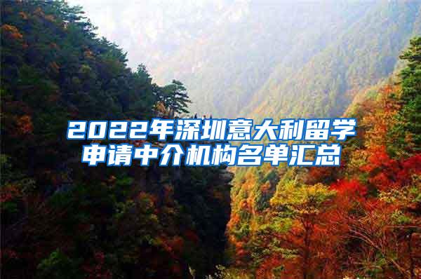 2022年深圳意大利留學(xué)申請中介機構(gòu)名單匯總