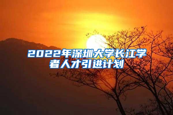 2022年深圳大學(xué)長江學(xué)者人才引進計劃