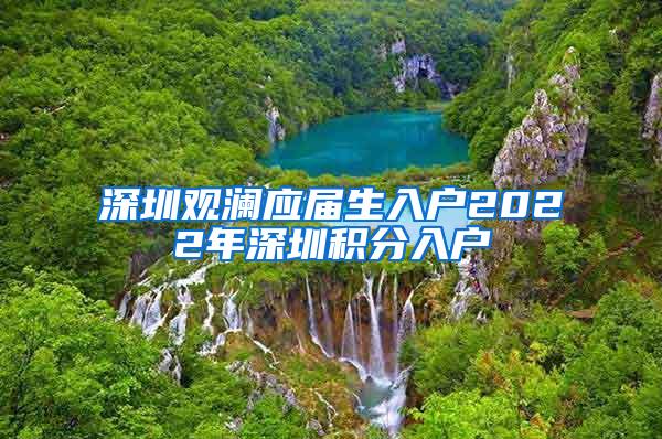 深圳觀瀾應(yīng)屆生入戶2022年深圳積分入戶