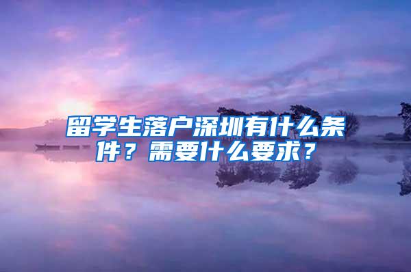 留學生落戶深圳有什么條件？需要什么要求？