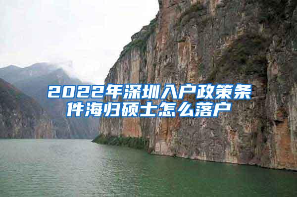 2022年深圳入戶政策條件海歸碩士怎么落戶