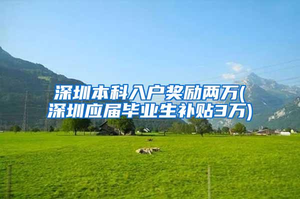 深圳本科入戶獎(jiǎng)勵(lì)兩萬(wàn)(深圳應(yīng)屆畢業(yè)生補(bǔ)貼3萬(wàn))