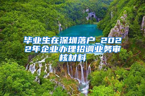 畢業(yè)生在深圳落戶_2022年企業(yè)辦理招調(diào)業(yè)務審核材料