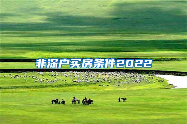 非深戶買房條件2022