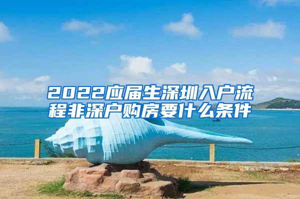 2022應(yīng)屆生深圳入戶流程非深戶購房要什么條件