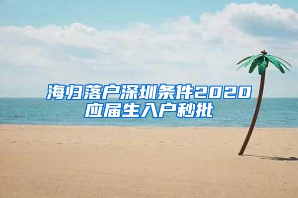 海歸落戶深圳條件2020應(yīng)屆生入戶秒批