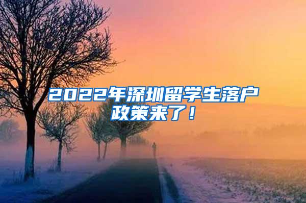 2022年深圳留學(xué)生落戶政策來了！