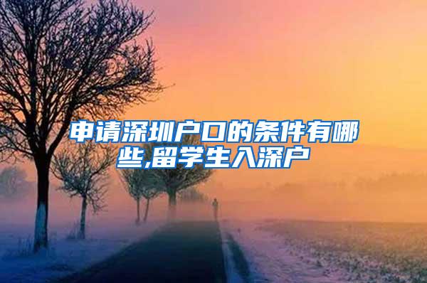 申請深圳戶口的條件有哪些,留學(xué)生入深戶