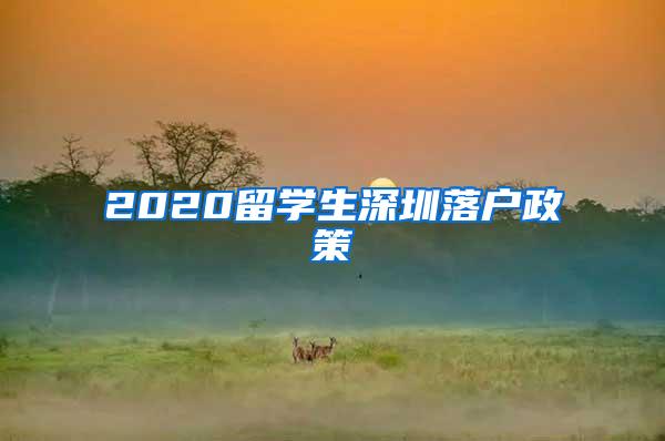 2020留學(xué)生深圳落戶政策