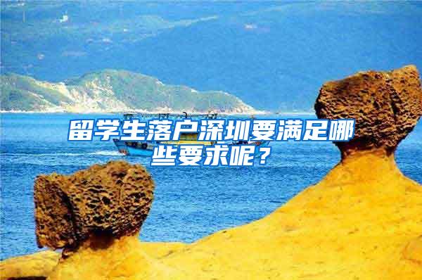 留學(xué)生落戶深圳要滿足哪些要求呢？