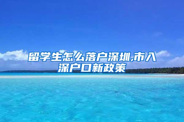 留學生怎么落戶深圳,市入深戶口新政策