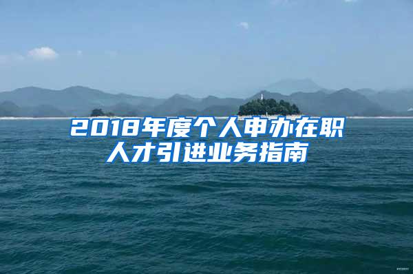 2018年度個人申辦在職人才引進業(yè)務(wù)指南